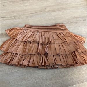 vestique Copper Tiered Ruffle Skater Skirt